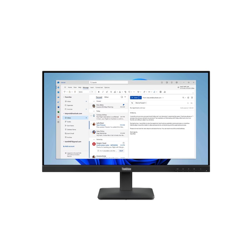 23.8 LENOVO THINKVISION S24-4E 23.8" - 100Hz / 4MS / HDMI+VGA / SIFIR & 3 YIL GARANTİLİ